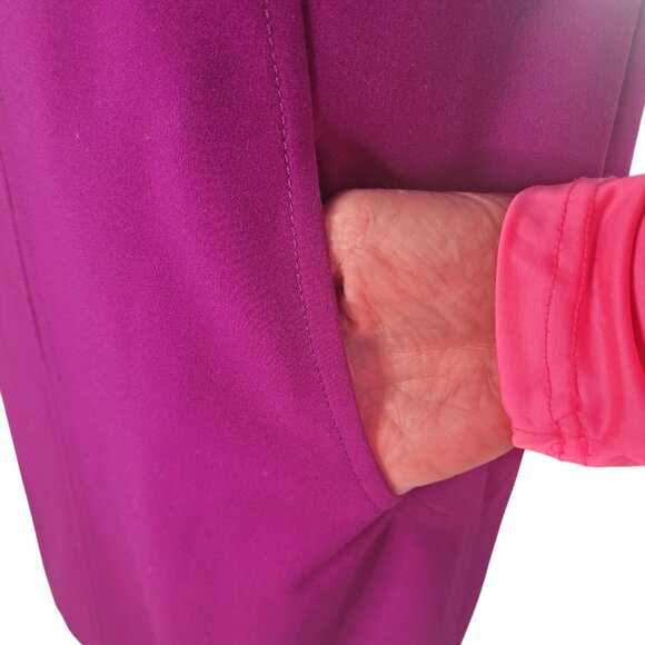 Tahari Purple Sheath Dress Gold Hardware Zip Back Sz 8 - Picture 6 of 9